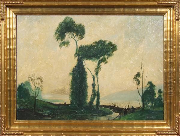 Landscape With Trees Oil Painting by Hippolyte Camille Delpy