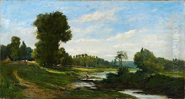 Bords De L'oise A Auvers Oil Painting by Hippolyte Camille Delpy