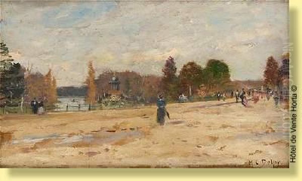 Promenade Dominicale Au Bois De Boulogne Oil Painting by Hippolyte Camille Delpy