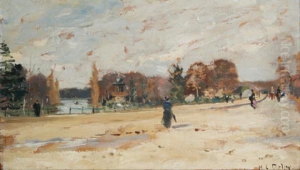 Bois De Boulogne, Paris Oil Painting by Hippolyte Camille Delpy