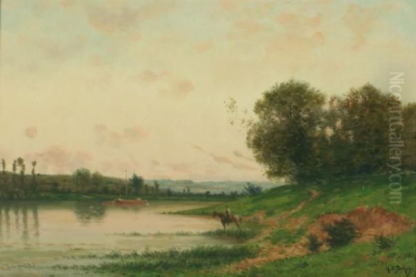 Matinee Au Bord De L'oise Oil Painting by Hippolyte Camille Delpy