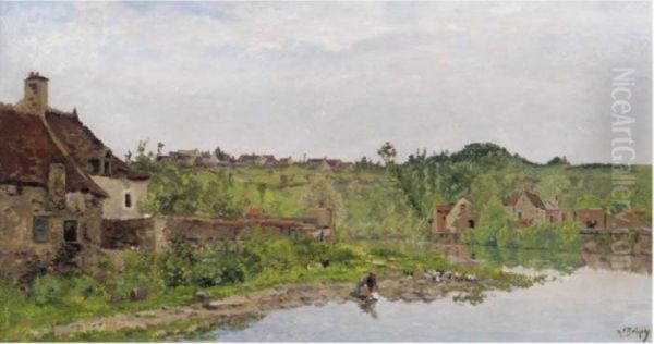 Lavandiere Oil Painting by Hippolyte Camille Delpy