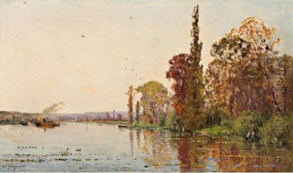 Les Bords De L'oise Oil Painting by Hippolyte Camille Delpy