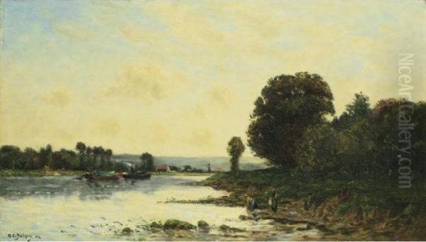 Laundresses Oil Painting by Hippolyte Camille Delpy