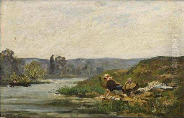 Lavandiere Oil Painting by Hippolyte Camille Delpy