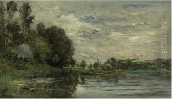 Washerwomen At Sunset Oil Painting by Hippolyte Camille Delpy