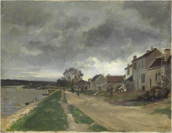 Chemin Au Bord De L'eau Oil Painting by Hippolyte Camille Delpy