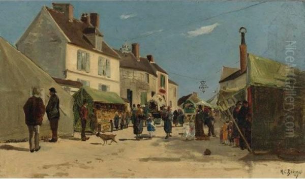 Rue Pavoisee A Dieppe Oil Painting by Hippolyte Camille Delpy