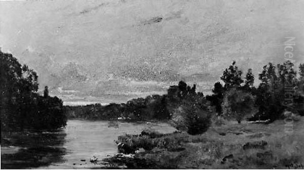 Lavandiere Au Bord De L'eau Oil Painting by Hippolyte Camille Delpy