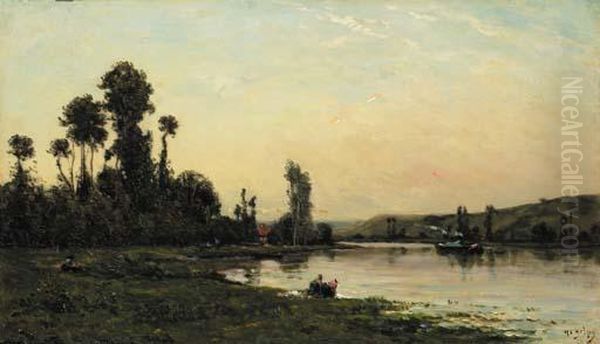 Les Lavandiers Oil Painting by Hippolyte Camille Delpy