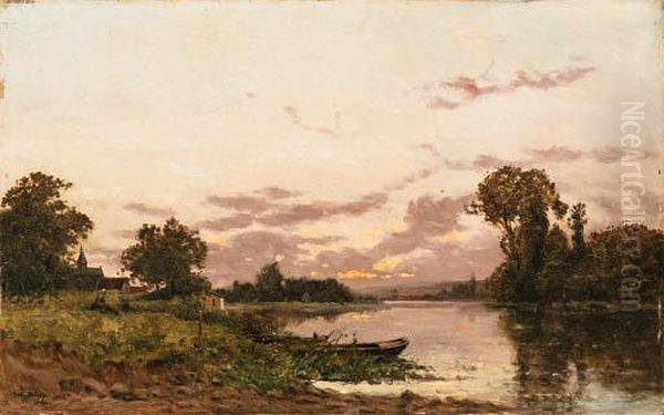 Le Pont Sur Le Larch
Signed 'h.c.delpy' (lower Left); Incised With Initials 'h.c.d' (onthe Reverse) Oil Painting by Hippolyte Camille Delpy