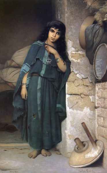 Algerian Girl Oil Painting by Charles Zacharie Landelle