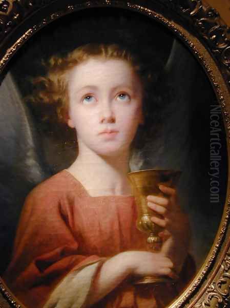 An Angel Holding a Chalice [detail #1] Oil Painting by Charles Zacharie Landelle