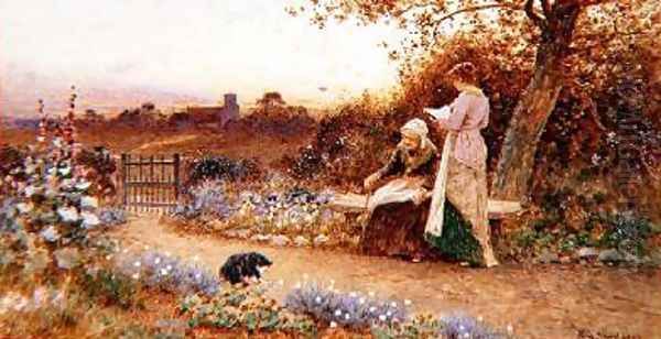 An Evening Story 1899 Oil Painting by Thomas Lloyd