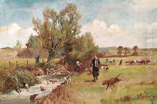 The otter hunt Oil Painting by Thomas Lloyd