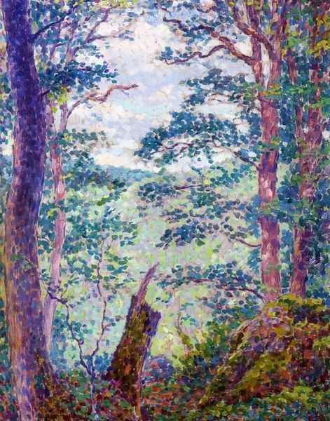 In the Forest Oil Painting by Georges Lacombe