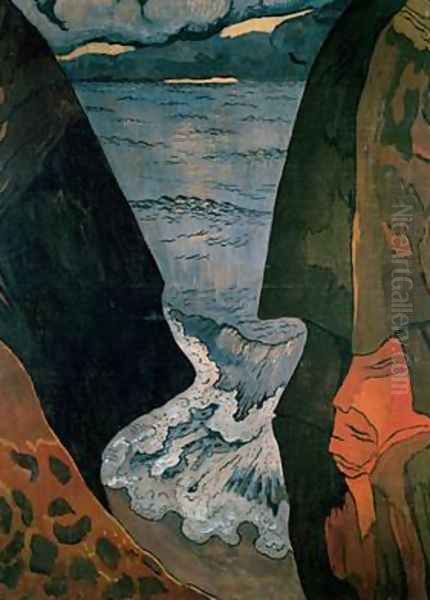 Cliffs near Camaret Oil Painting by Georges Lacombe