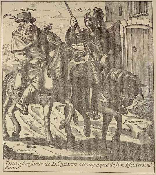 Don Quixote and Sancho Pansa 1650-52 Oil Painting by Jacques Lagniet