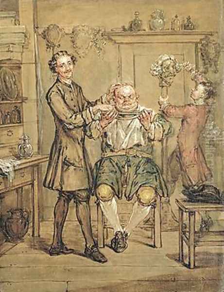 The Barber Oil Painting by Marcellus, the Younger Laroon