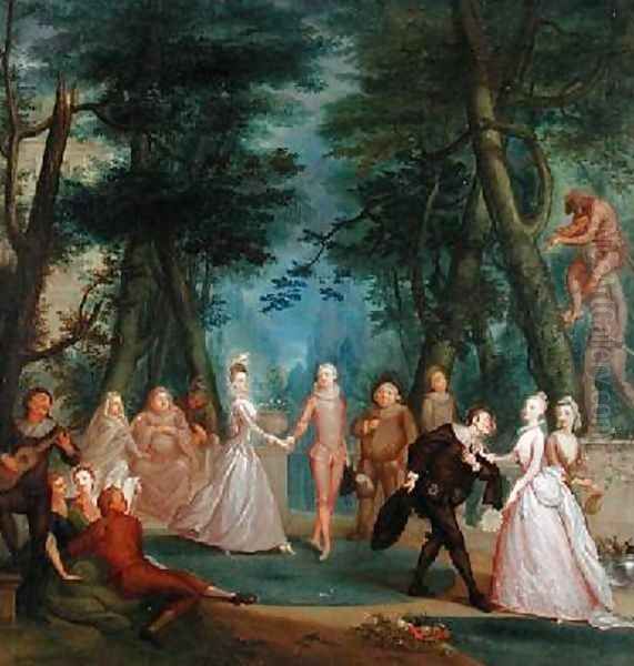 Scene in a Park Oil Painting by Marcellus, the Younger Laroon