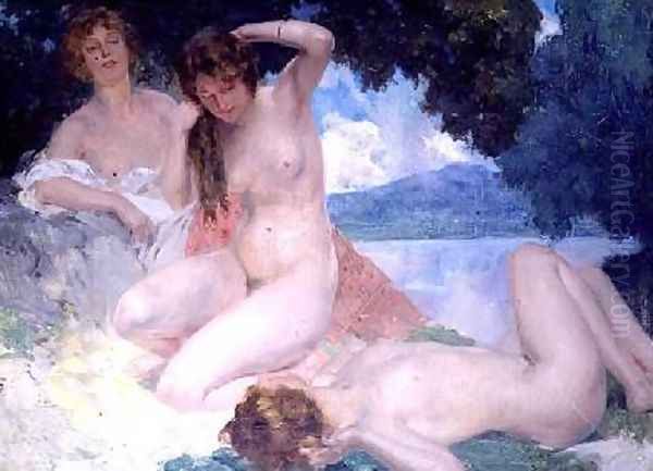 The Bathers Oil Painting by Rene Lelong