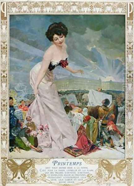 Advertisement for the Parisian department store Printemps Oil Painting by Rene Lelong