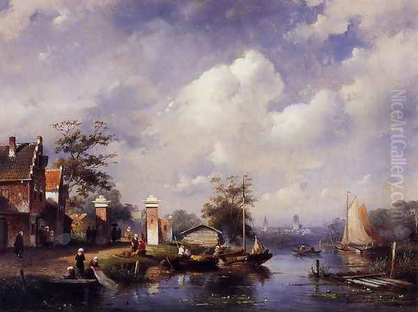 Lomer Oil Painting by Charles Henri Leickert