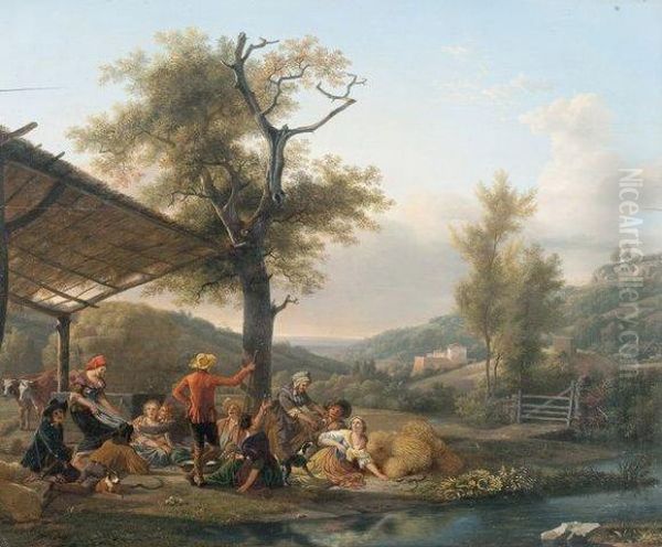 La Partie De Campagne Oil Painting by Jean Louis (Marnette) De Marne