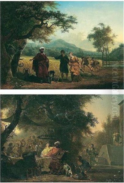 Scenes From The Life Of Ruth: Oil Painting by Jean Louis (Marnette) De Marne