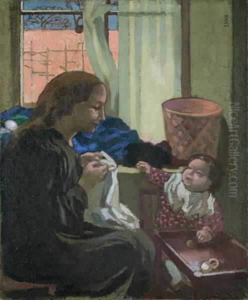 Intimite Pres De La Fenetre Oil Painting by Maurice Denis