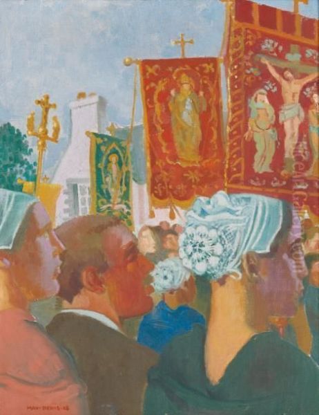 Arrivees Des Bannieres Au Folgoet Oil Painting by Maurice Denis