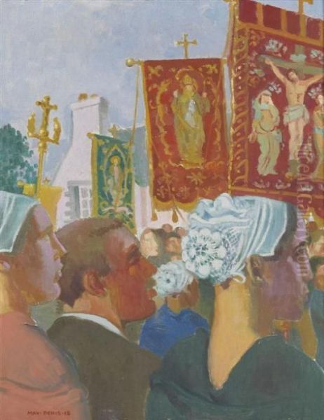 Arrivees Des Bannieres Au Folgoet Oil Painting by Maurice Denis