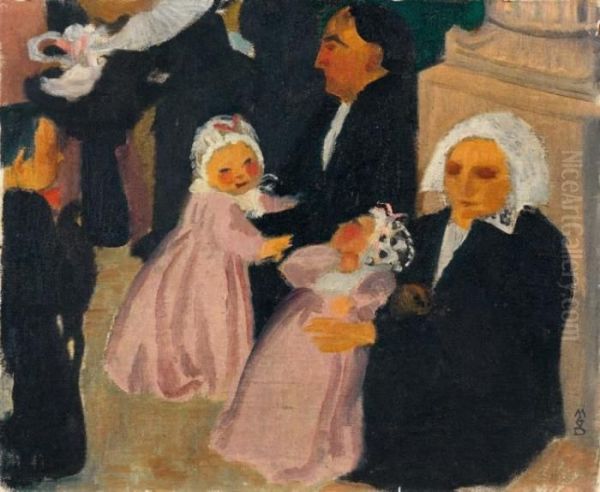 Bretons A Auray Oil Painting by Maurice Denis