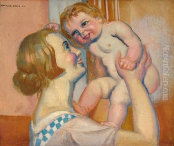 Enfant Nu Ou Annie Et Pauline Oil Painting by Maurice Denis