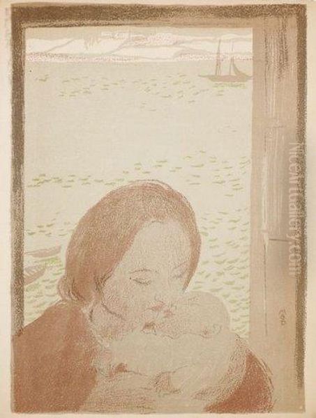 Maternite Devant La Mer, 
Ou Maternite Au Pouldu Oil Painting by Maurice Denis