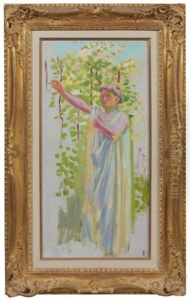 Modele Drape, Au Jardin Oil Painting by Maurice Denis