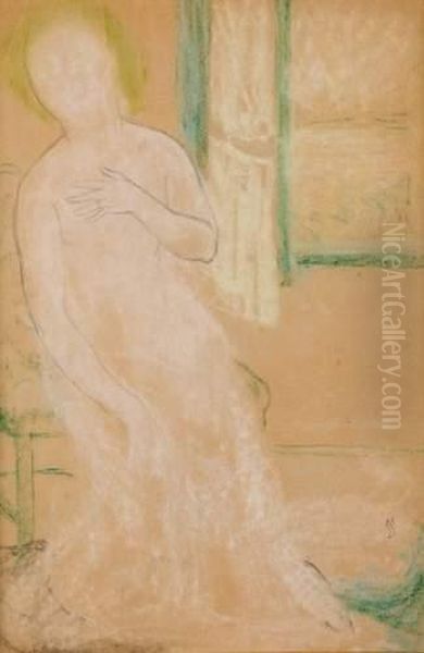 Portrait De Marthe Meurier, Fiancee Du Peintre Oil Painting by Maurice Denis