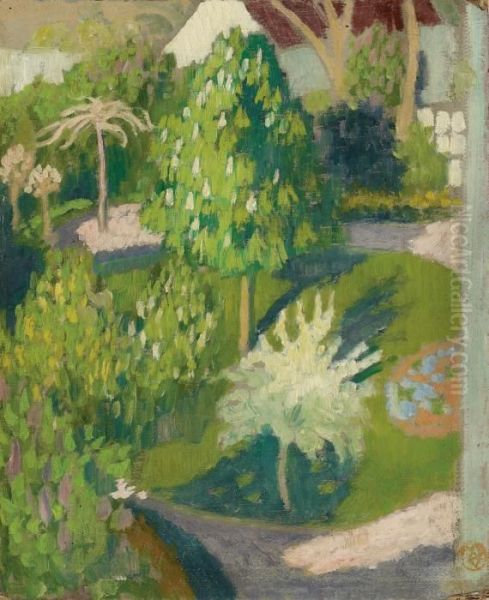 Jardin (parkmotiv Mit Grosser Kastanie) Oil Painting by Maurice Denis