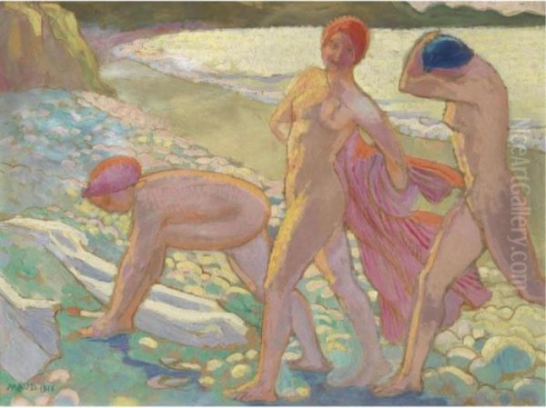 Soir Sur La Plage, Apres Le Bain Oil Painting by Maurice Denis