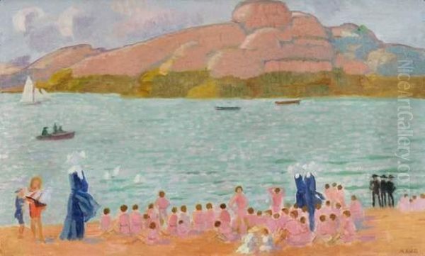 Sur La Plage Oil Painting by Maurice Denis