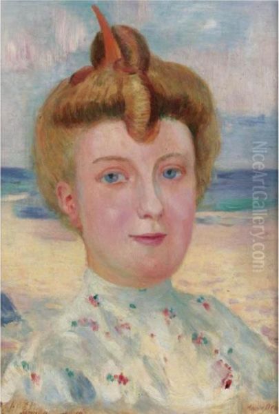 Portrait D'une Demoiselle Roussi Oil Painting by Maurice Denis