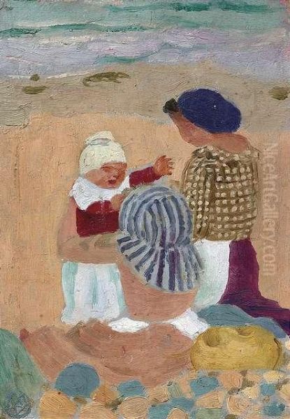 Domi Sur La Plage Oil Painting by Maurice Denis