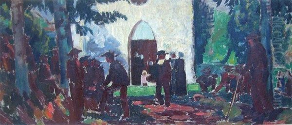 Pardon A Guidel Oil Painting by Maurice Denis