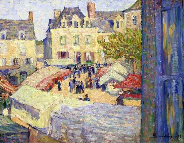 Market Place Oil Painting by Henri Lebasque