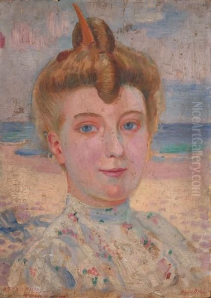 Portrait De Marthe Roussi Oil Painting by Maurice Denis