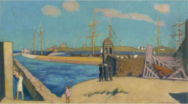 Roscoff La Tourelle Marie Stuart, Au Fond La Chapelle Sainte Barbe Oil Painting by Maurice Denis