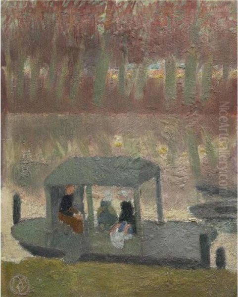 Bateaux Lavoir A Port Marly Oil Painting by Maurice Denis