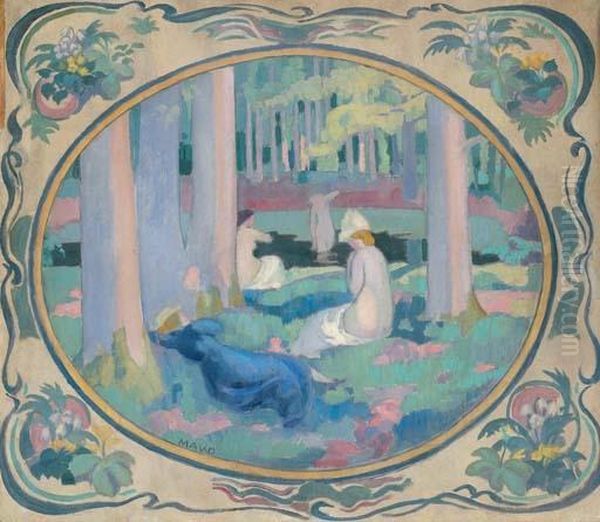 Le Bois Sacre Or La Mare Aux Canes Oil Painting by Maurice Denis