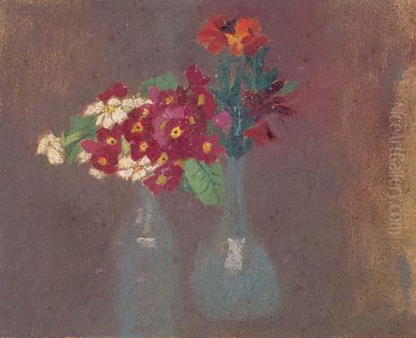 Deux Bouquets De Fleurs Oil Painting by Maurice Denis