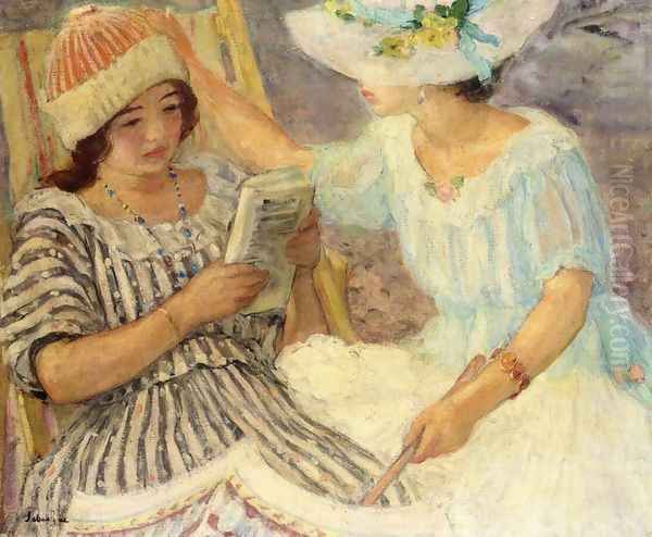 Marthe and Nono Oil Painting by Henri Lebasque